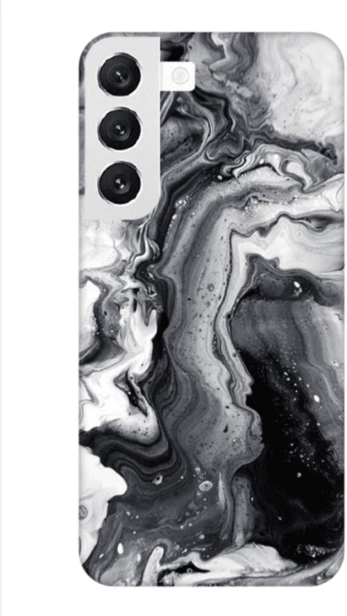 Marble Silicone case Θήκη για Samsung Galaxy S22+ Plus black-white