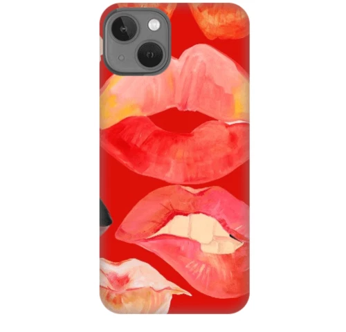 Lips Silicone case Θήκη για Iphone 13 red
