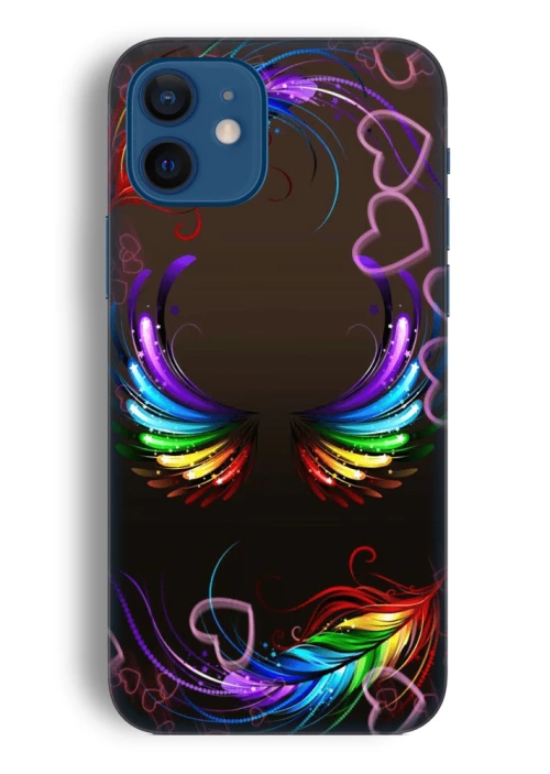 Feathers Silicone case Θήκη για Iphone 12 multicolour