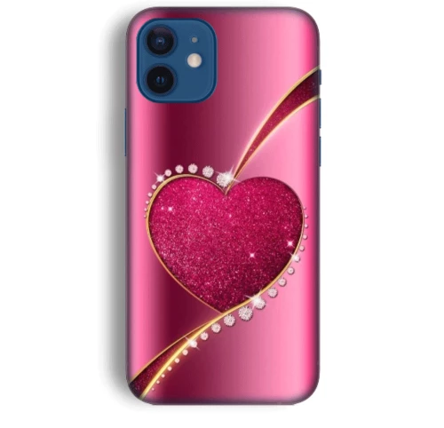 Shining Heart Silicone case Θήκη για Iphone 12 pink