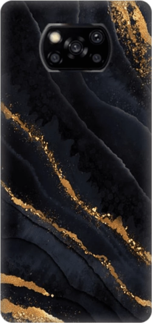 Marble Silicone case Θήκη για Xiaomi Poco X3 / X3 Pro black-gold