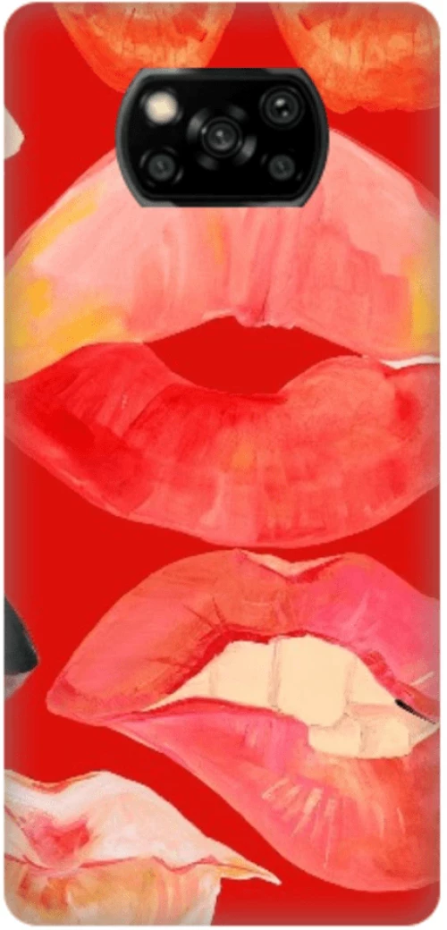 Lips Silicone case Θήκη για Xiaomi Poco X3 / X3 Pro red