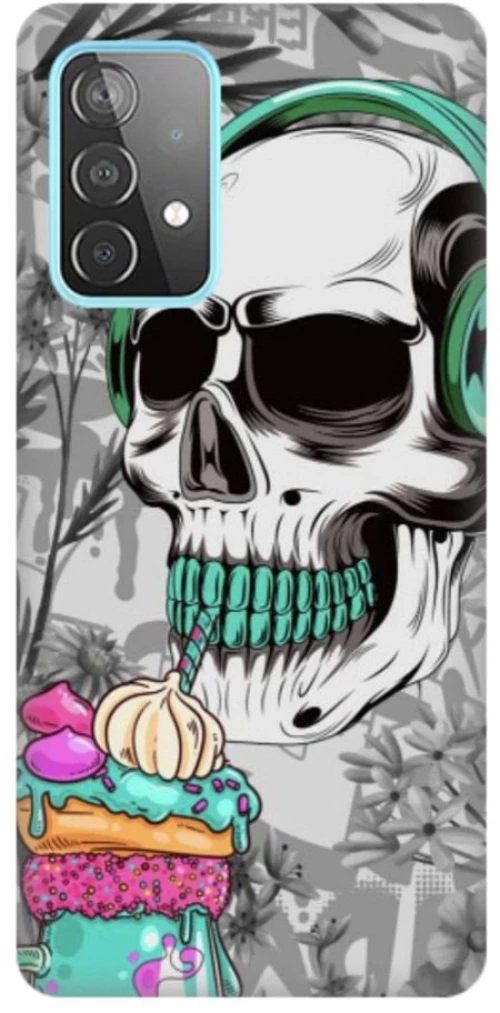 Skull Silicone case Θήκη για Samsung Galaxy A72 4G white