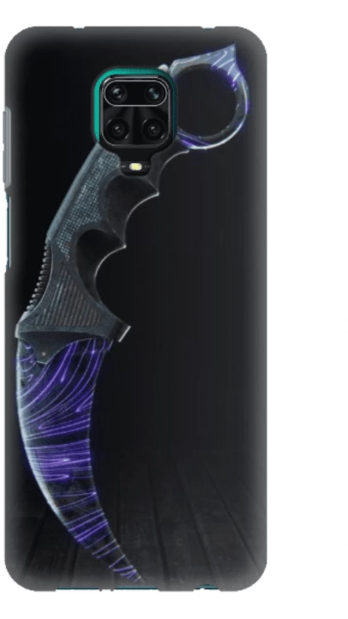 Knife Silicone case Θήκη για Xiaomi Redmi Note 9s / 9 Pro / 9 Pro Max black