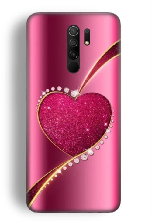 Shining Heart Silicone case for Xiaomi Redmi 9 pink