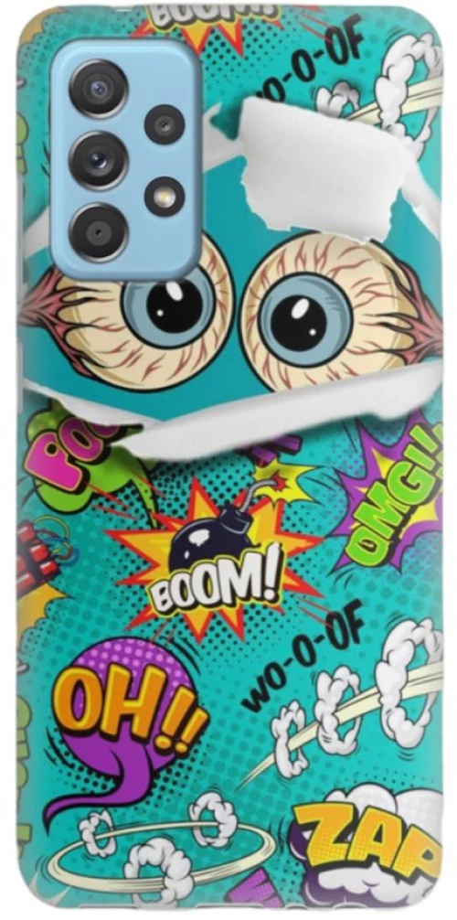 Comic Eyes Silicone case Θήκη για Samsung Galaxy A13 4G green