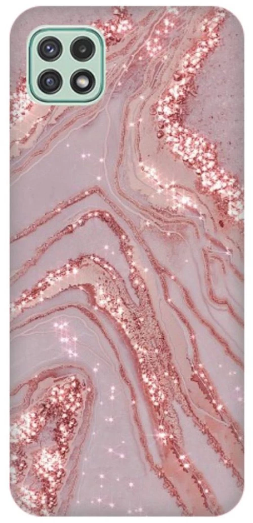 Marble Silicone case Θήκη για Samsung Galaxy A22 5G pink