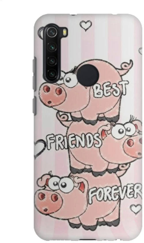 Best Friends Forever Silicone case Θήκη για Xiaomi Redmi Note 8 pink