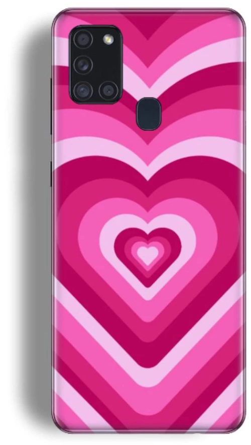 Heart Silicone case Θήκη για Samsung Galaxy A21S pink