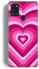 Heart Silicone case Θήκη για Samsung Galaxy A21S pink