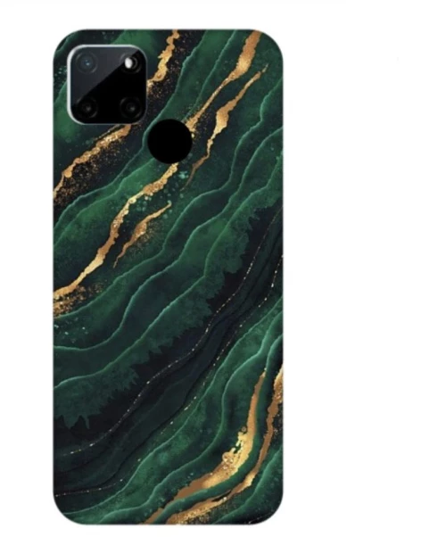 Glossy Marble Custom Silicone case Θήκη για Realme C21Y/C25Y green
