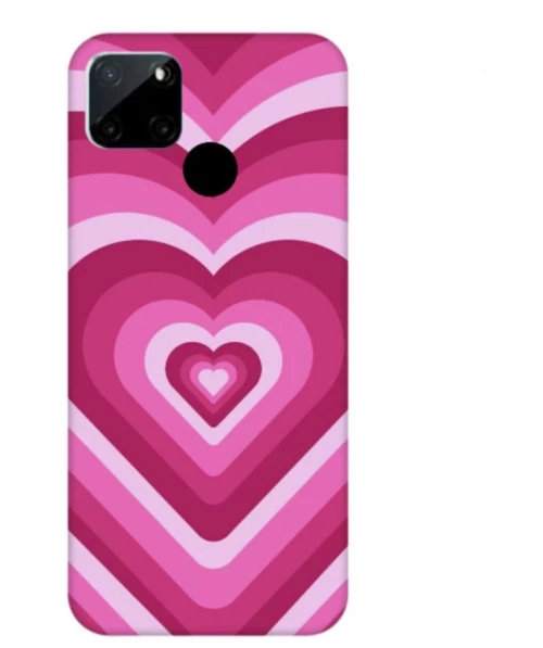 Glossy Heart Custom Silicone case Θήκη για Realme C21 pink