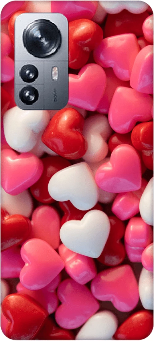 Chocolate Hearts Silicone case Θήκη για Xiaomi 12 5G pink