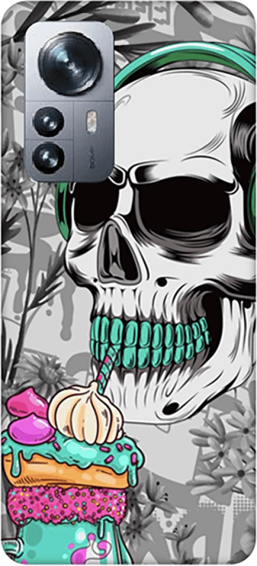 Skull Silicone case Θήκη για Xiaomi 12 Pro 5G white