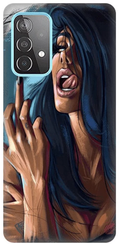 Woman Silicone case Θήκη για Samsung Galaxy A52s / A52 5G / A52 4G blue