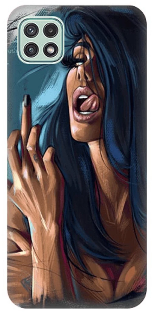 Woman Silicone case Θήκη για Samsung Galaxy A22 5G blue