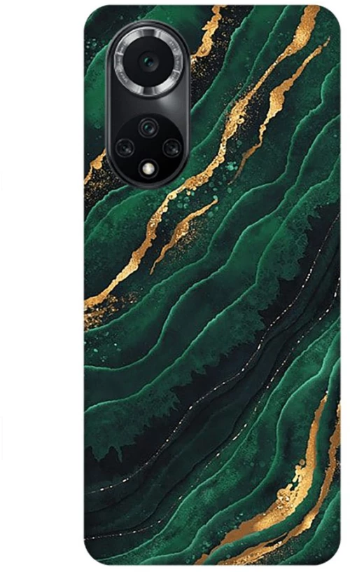 Glossy Marble Custom Silicone case for Honor 50 / Nova 9 green