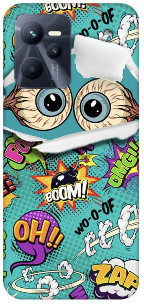 Comic Eyes Silicone case Θήκη για Realme C35 green