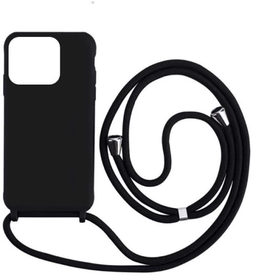 Cord Silicone back cover θηκη με κορδόνι για Xiaomi Redmi 10C black*