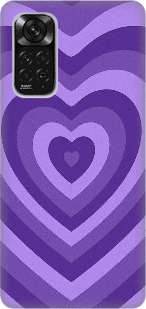 Hearts Silicone case Θήκη για Xiaomi Redmi Note 11 4G purple