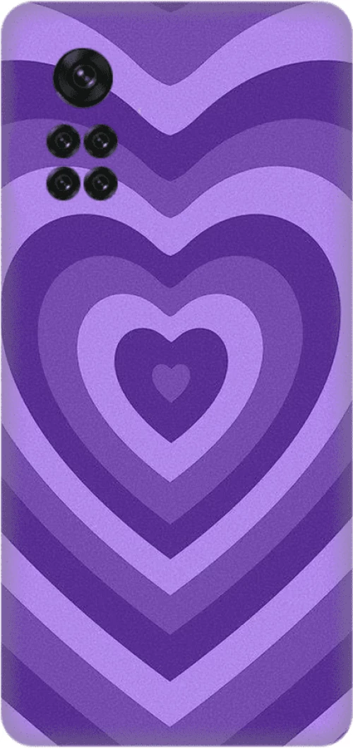 Glossy Hearts Custom Silicone case Θήκη για Xiaomi Poco M4 Pro 4G purple