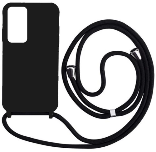 Cord Silicone back cover Case με κορδόνι για Samsung Galaxy A33 black*