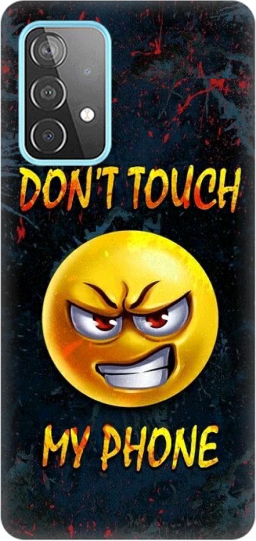 don't touch my phone emoji Silicone case Θήκη για Samsung Galaxy A53 5G yellow