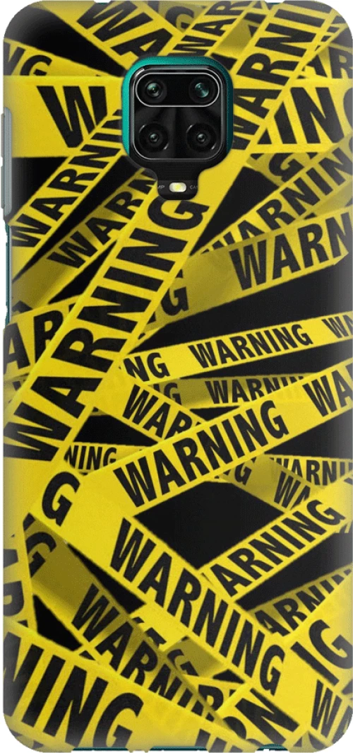 warning Silicone case Θήκη για XIAOMI Redmi NOTE 9S / 9 Pro / 9 Pro Max yellow