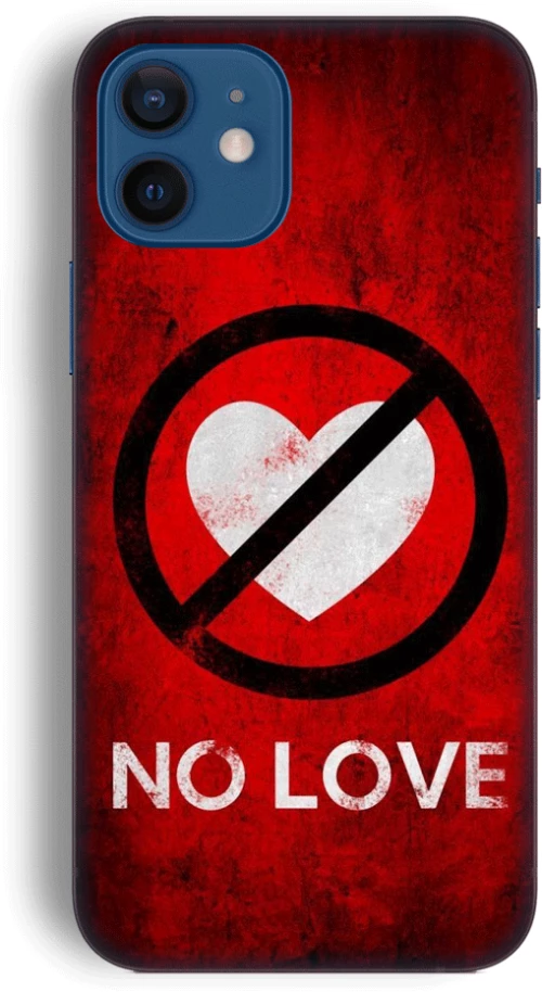 no love Silicone case Θήκη για Iphone 12 red