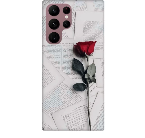 Roses Silicone case θήκη για Galaxy S23 Ultra white