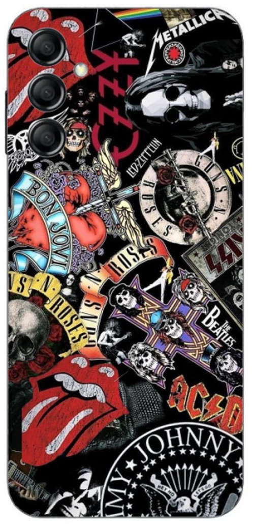 Rock Bands Silicone Case θήκη για Samsung Galaxy A34 5g black