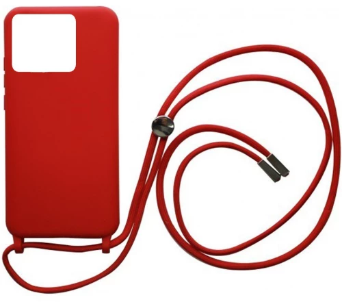 Cord Silicone back cover θηκη με κορδόνι για Xiaomi Redmi 10C red*