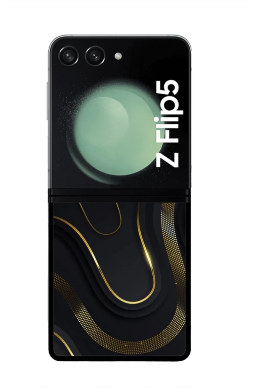 PREMIUM PROTECTIVE HARD CASE abstract art black gold Θήκη για SAMSUNG GALAXY Z FLIP 5 black