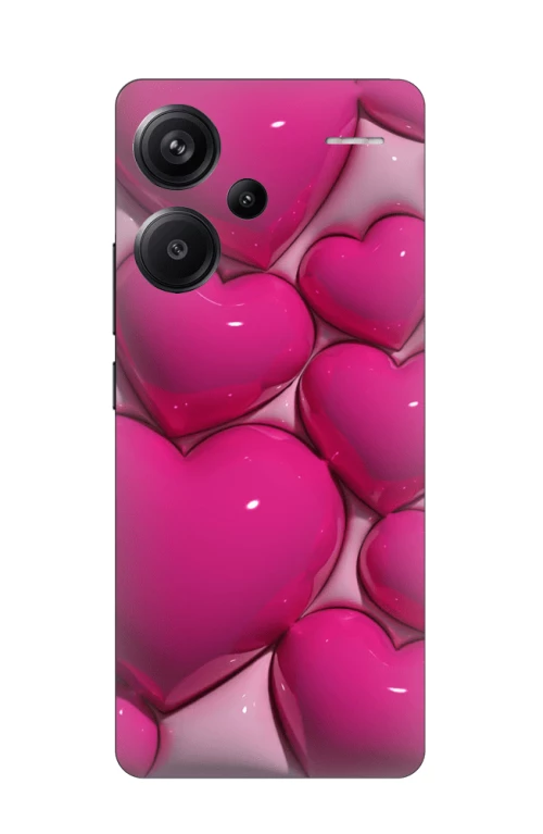 Pink Hearts Silicone Case θήκη για Xiaomi Redmi Note 13 Pro Plus 5G