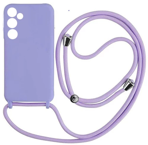Cord Silicone back cover θηκη με κορδόνι για Samsung Galaxy A15 violet