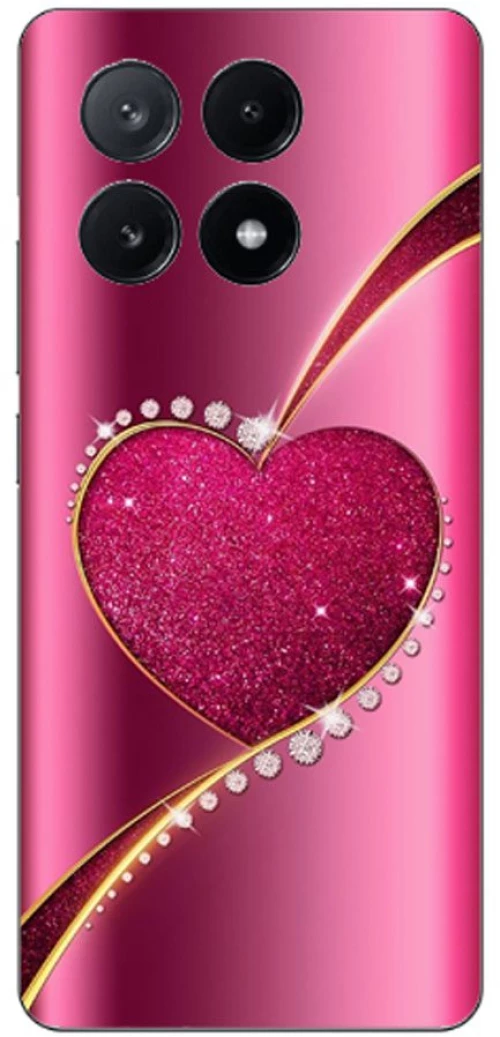 Shining Heart Silicone Case θήκη για Xiaomi Poco X6 Pro pink