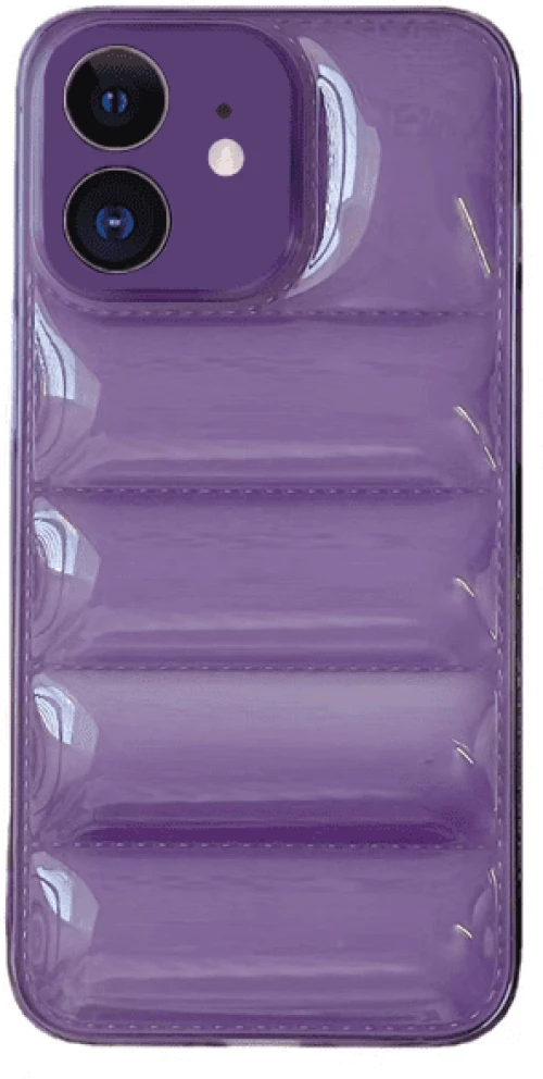 Fashion Soft Touch PUFFER Θήκη για iPhone 11 Purple Transparent