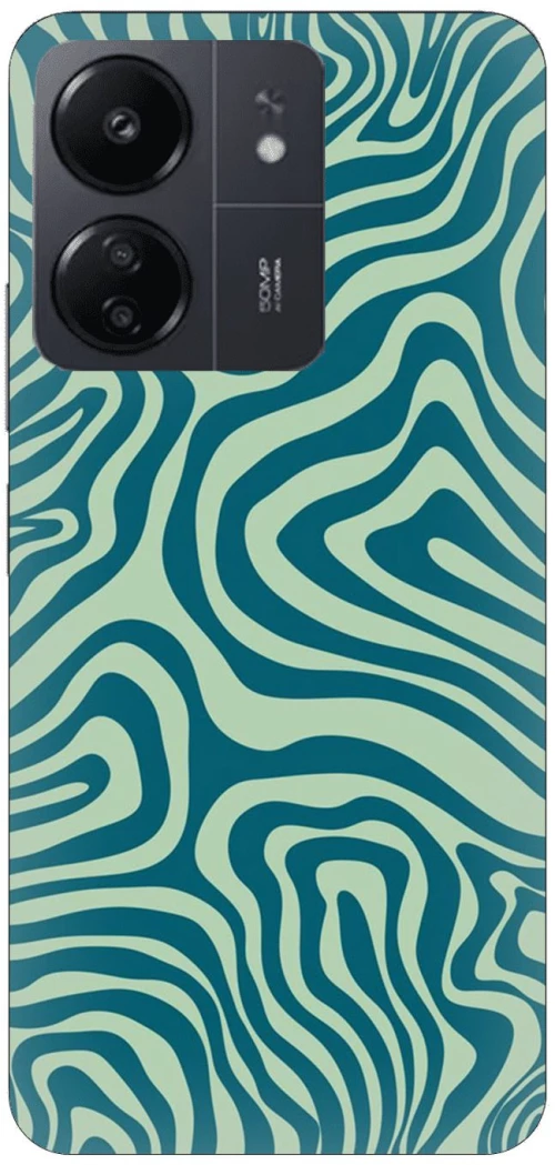 Green Lines Silicone Case θήκη για Xiaomi Redmi 13C 5G