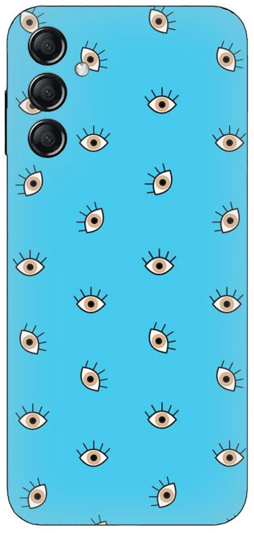 Eyes in Blue Silicone Case θήκη για Samsung Galaxy M52 5G