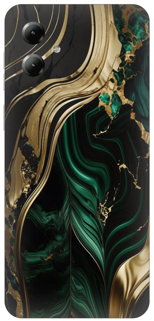 Marble Green-Gold Silicone Case θήκη για Motorola Moto G54 5G