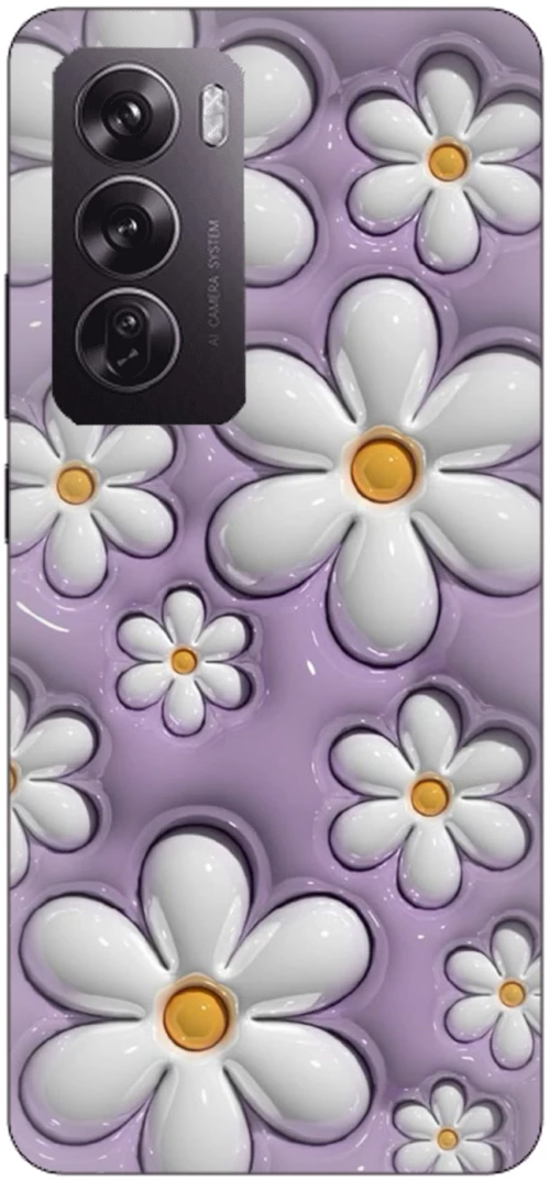 Flowers in Purple Silicone Case θήκη για OPPO Reno12 Pro 5G