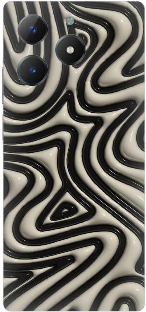 Black Lines Silicone Case θήκη για Realme C63 4G