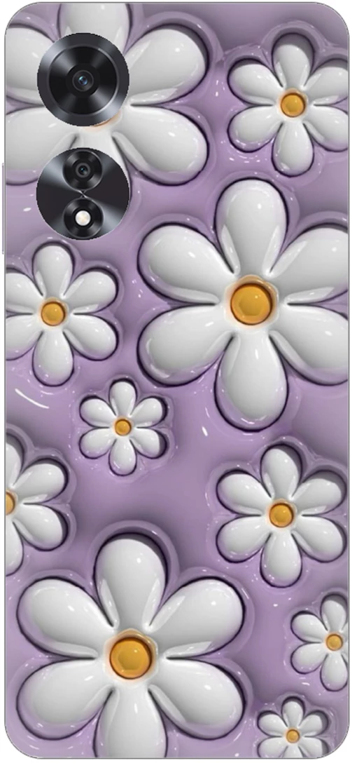 Flowers in Purple Silicone Case θήκη για OPPO A58 4G