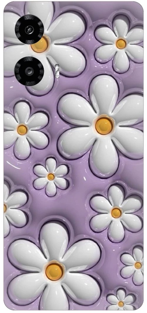 Flowers in Purple Silicone Case Θήκη για Motorola Moto G35 5G