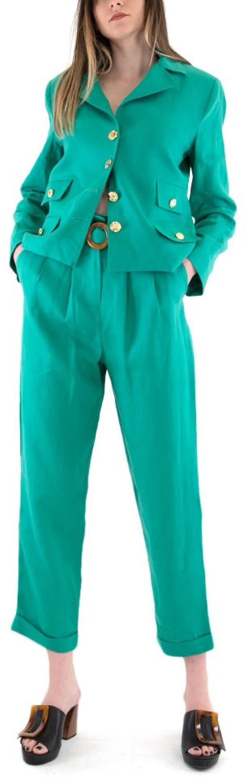 TWENTY-29 BELTED PANTS WOMEN TWENTY-29 ΠΡΑΣΙΝΟ (TNT-29-8285)