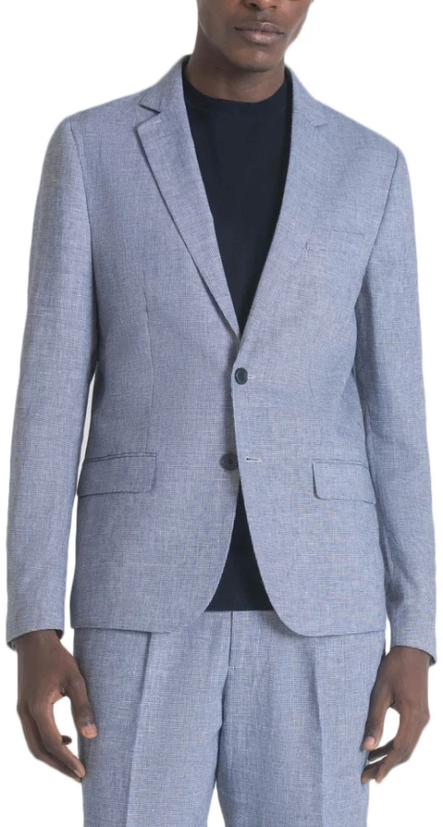 ANTONY MORATO ZELDA SLIM FIT BLAZER MEN ANTONY MORATO ΓΚΡΙ- ΜΠΛΕ (MMJS00025-FA950177-7073)