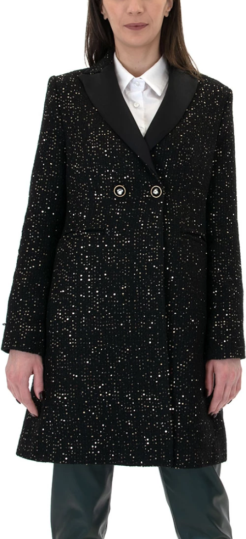 TWENTY-29 SEQUINED COAT WOMEN TWENTY-29 ΜΑΥΡΟ (TNT-29-8979-BLACK)