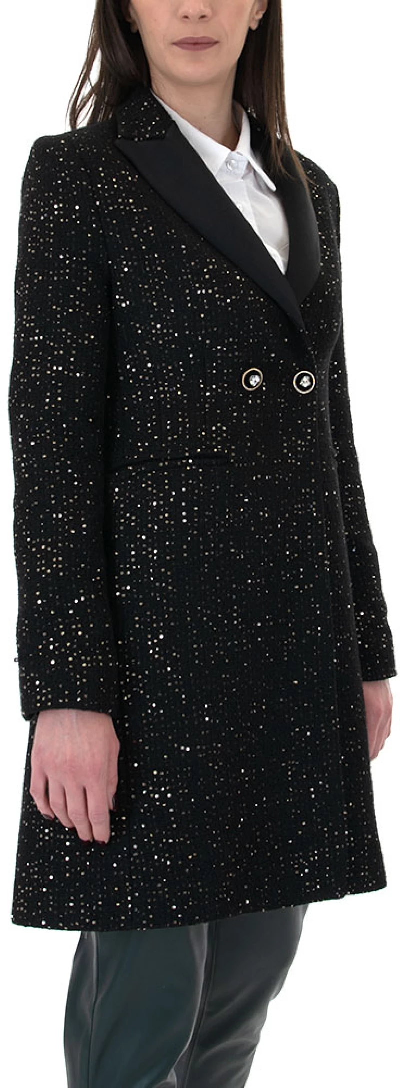 TWENTY-29 SEQUINED COAT WOMEN TWENTY-29 ΜΑΥΡΟ (TNT-29-8979-BLACK)