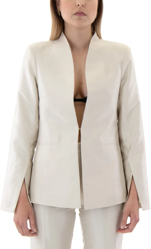 C.MANOLO PADDED SHOULDER BLAZER WOMEN C.MANOLO ΕΚΡΟΥ (SM24780-ECRU)