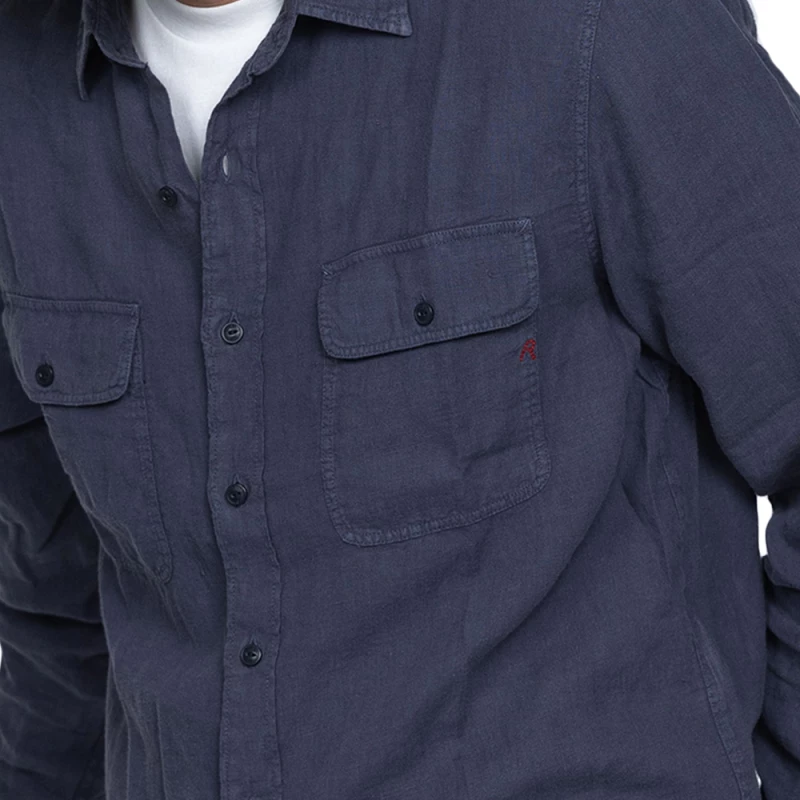 REPLAY LINEN SHIRT MEN REPLAY ΜΠΛΕ (M4147.000.81388B-970)